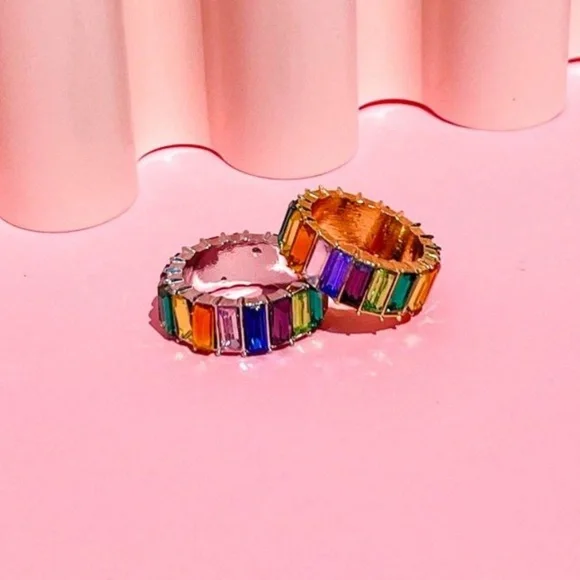 Mure + Grand NYC Rainbow Baguette Ring - Picture 2 of 7